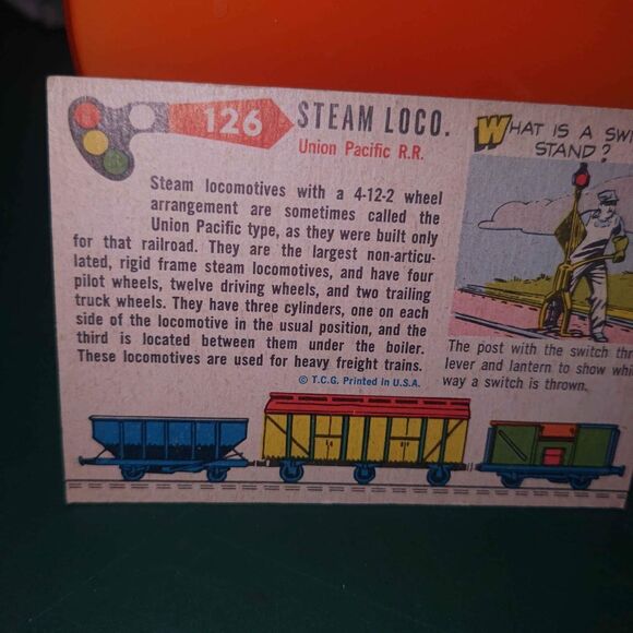 Vintage 1955 Topps Rails and Sails Steam Locomotive #126 - Picture 5 of 6